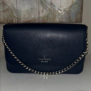 Kate Spade Dark Blue Crossbody Bag with Chain Strap
